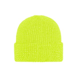 myrtle beach Reflective Winter Beanie - Knitted Hat with Reflective Accents, Bright Yellow