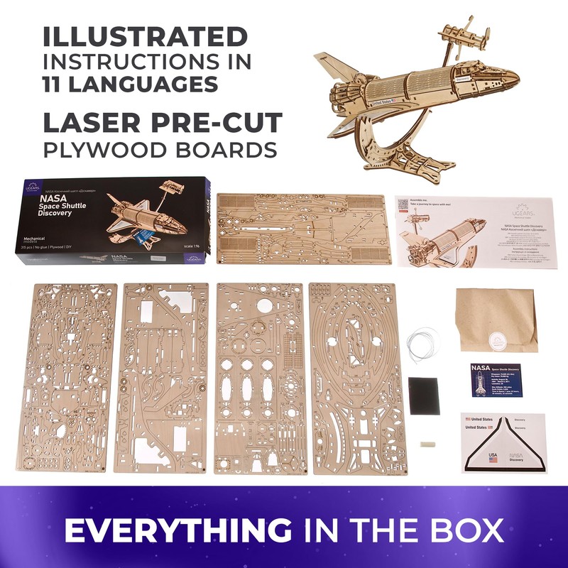 UGEARS NASA Space Shuttle Discovery - Wooden Models to Build