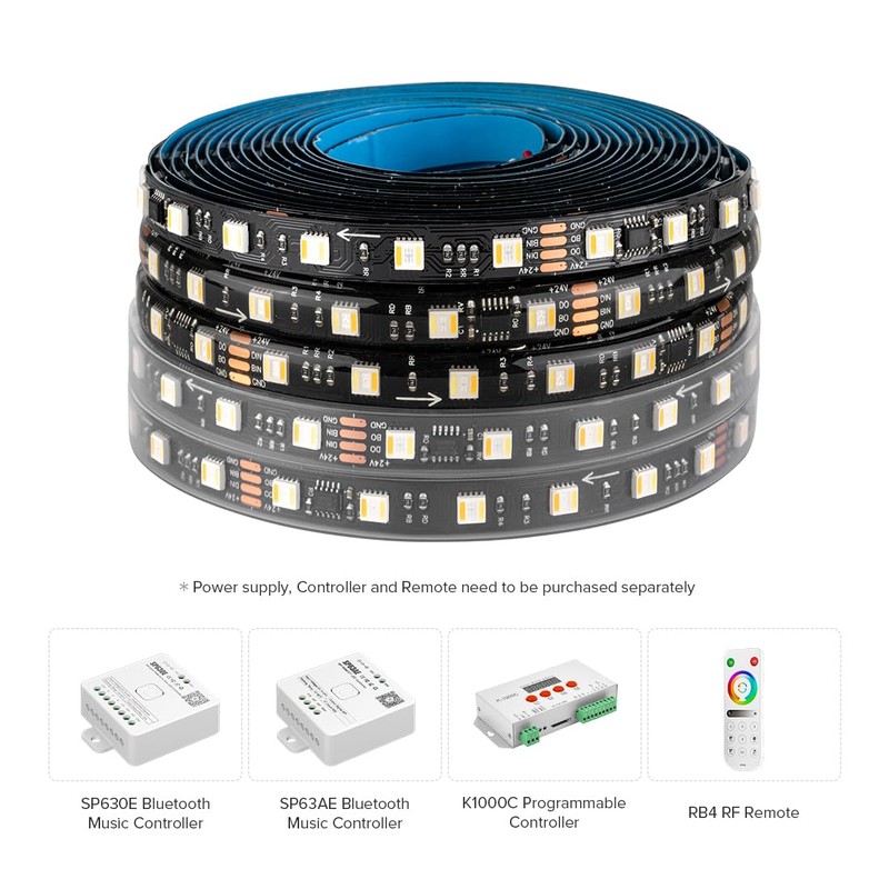 BTF-LIGHTING WS2805 IC RGBCCT Addressable Dual Data LED Strip 5050SMD