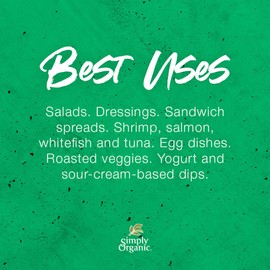 Simply Organic Dill Weed, Cut & Sifted, Certified Organic | 0.81 oz | Pack of 2 | Anethum graveolens L.