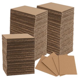 MUKLEI 300 Pack 3.5 x 4.5 Inch Corrugated Cardboard Sheets, 2mm Thick Brown Cardboard Inserts for Packaging, Flat Cardboard Sheets Corrugated Pads for Shipping, Mailing, Crafts