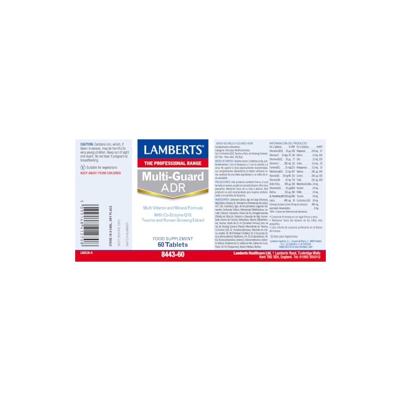 Lamberts Multi-Guard ADR Tablets – with B Vitamins, Ginseng &