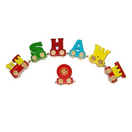 Letter Train Colourful Name Set 4 Letters Names (Free Loc, Wagon & Photo Train) | Fun World Toys® Letters Train Wooden Name