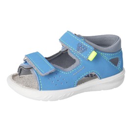 RICOSTA Alice Girls' Strappy Ballerinas, Children's Flats, Width: Medium, Loose Insert, Slip-ons, Clasp Ballerinas, Mary Jane, Pumps, Adriatic/Grey (140), EU 28, Adriatic Grey 140