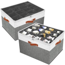 storasier 2 PACK Shoe Storage Organizer for Closet,Stackable Shoe Storage Box for Entryway,Cube Storage Cabinet,Organizador De Zapato,Folding House Container with Clear Cover,Holder Shoe Rack(Grey)