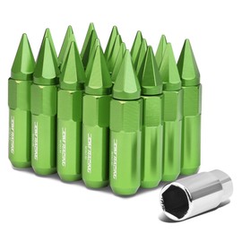 Auto Dynasty M12 x 1.5 Open/Closed End Design 20-Piece Aluminum Alloy Wheel Lug Nuts +1 X Deep Drive Extension (Green)