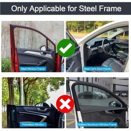 ZATOOTO Car Window Shades - 2 Pcs Black Silk Side Front Protection Covers - Magnetic Privacy Sun Shades Curtain Keeps Cooler for Baby Kids Sleeping
