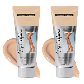 Pack of 2 Leg Make-Up Waterproof Body Make-Up Waterproof, Opaque and Skin Firming, Evenens Skin Tones, for Scars, Tattoo Cover, for Women, 100 g, Light Brown