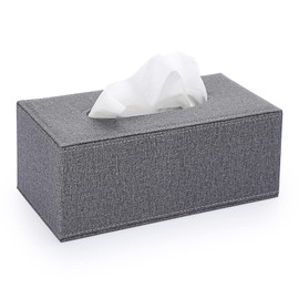 Sumnacon Tissue Box Cover Rectangle Linen Tissue Box, Stylish Tissue Box Holder with Magnetic Bottom,Decorative Tissue Cover for Bathroom Living Room Toilet Table Desk Office Car, Grey