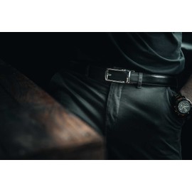 Tonywell Mens Leather Ratchet Belts with Click Buckle Perfect Fit Dress Belt 30mm Wide