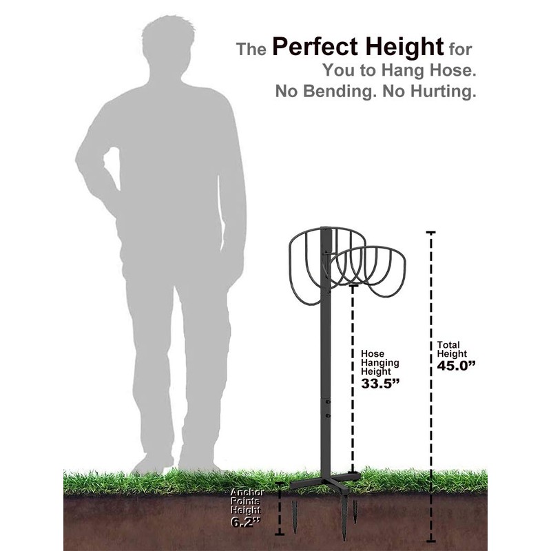 Artigarden Freestanding Garden Hose Holder Hanger, Heavy Duty Metal Water
