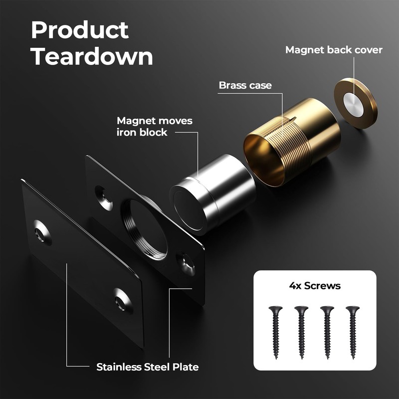 Tonitrui Silent Ball Catch, Adjustable Strong Magnet Door Catch，Using Noise