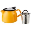 FORLIFE Bell Ceramic Teapot with Basket Infuser, 16-Ounce/470ml, Mandarin