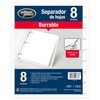 ACCO Wilson Jones Separadores de Carpeta Borrables, Color Blanco, 8