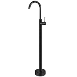 Aolemi Oil Rubbed Bronze Single Function Freestanding Tub Filler Floor Mounted Single Handle Bathtub Faucet Without Handheld Spray Single Lever Brass Mixer Tap
