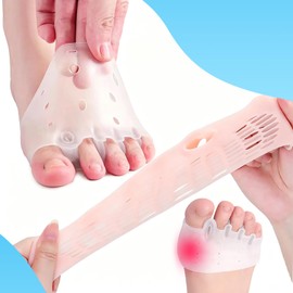 Silicone Toe Separators, Toe Separators for Women & Men, Toe Spacers, Bunion Corrector, Hammer Toe & Plantar Fasciitis, Comfortable & Breathable 4 Colors (8 PCS)