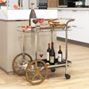 Tangkula Bar Cart for The Home, 2-Tier Rolling Tempered Glass