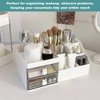 White Makeup Organizer with Drawer - Office Desktop Storage Box,