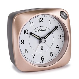 Atlanta Snooze Crescendo 1794/18 Radio Controlled Alarm Clock with Light Analogue Copper