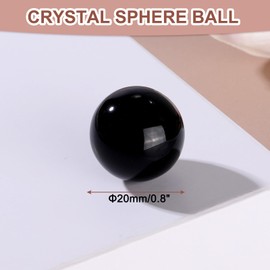 sourcing map 20mm/0.8" Crystal Sphere Ball Glass Solid Decorative Sphere Crystal Ball Prop Ornament for Feng Shui Divination Fortune Telling Tabletop Fountain Decoration, Black