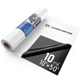 Crawl Space Vapor Barrier, 10Mil Film, 10' x 50', Drop Cloth Vapor Barrier Covering for Crawl Space Encapsulation, Thick Plastic Sheeting, Black and White Panda Film, Heavy Duty Polyethylene Film