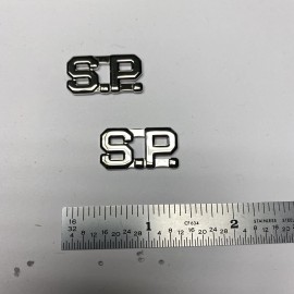 SP - Silver Police Collar Brass - Pin and Clutch Backing - NEW - Rank Insignia