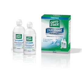 OPTI-FREE® PureMoist with HydraGlyde Twin Pack, Multipurpose Contact Lens Solution, 2 x 300 mL
