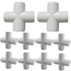 12Pack 1Inch PVC Fittings, 4-Way Cross Elbow Fitting for Building