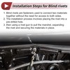 HEROFFIX Open End Large Flange Blind Rivets 4mm Grip Diameter