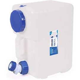 REDCAMP 15Liter Plastic Water Container with Tap, Portable Water Bottle Carrier with Spigot for Camping Hiking Outdoor (White-15L)