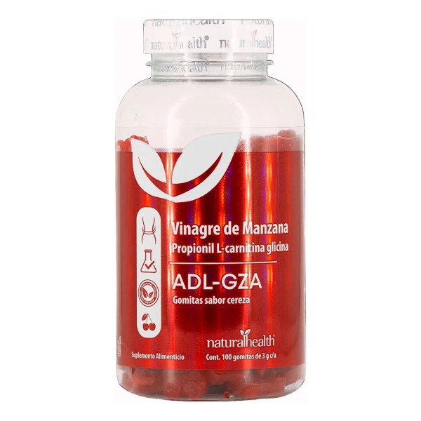 Vinagre De Manzana Adl-gza Cereza 100 Gomitas Carnitina Natural Health