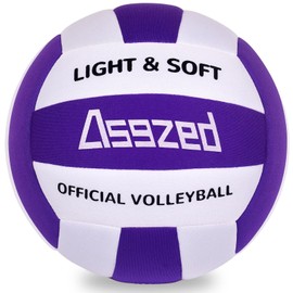 Asgzed Soft Light Volleyball-Soft&Quiet Fabric Indoor Volleyball Lightweight for Kids Youth Beginners, Perfect for House Yard Training Practice Games(Deflated)