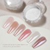 GAOY Polvo para uñas perla cromo blanco, pigmento brillante con