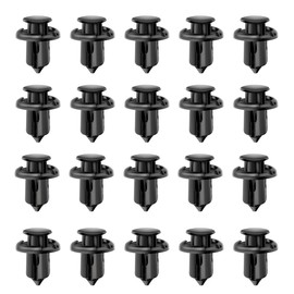 20Pcs Front Bumper Push-Rod Clips, 10mm Fender Liner Clips Compatible with Honda CR-V Accord Civic Acura 91503-SZ3-003, Black Nylon Clip Push-Type Retainer Clips Push Pin Screws