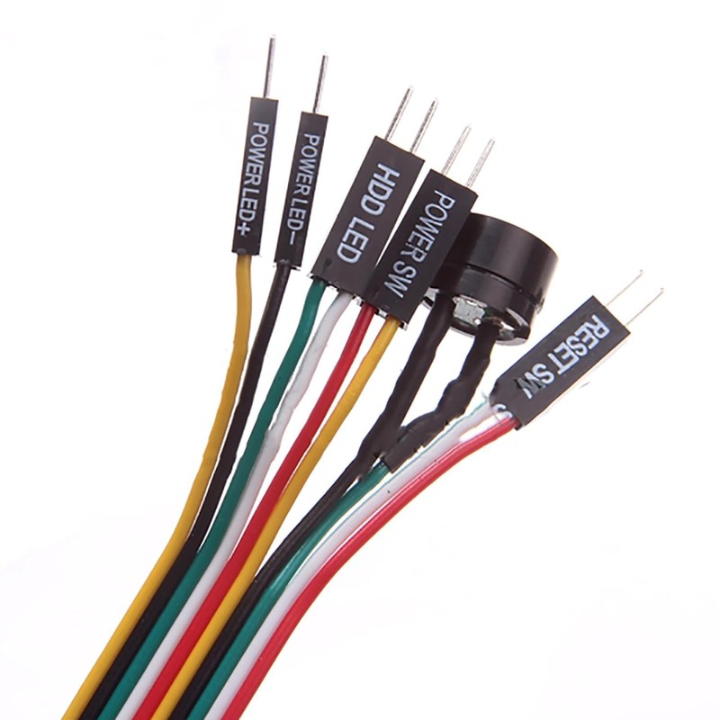 Generic 20cm Motherboard Extension Wire Jumper Line Q-Connector Reset SW,