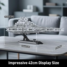 JG073 Imperial-Class Destroyer Model, 1845-Piece Spaceship Building Set, Build & Display Building Toy for Adults Collector Age 14+