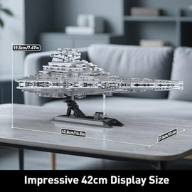 JG073 Imperial-Class Destroyer Model, 1845-Piece Spaceship Building Set, Build & Display Building Toy for Adults Collector Age 14+