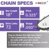 For Husqvarna 3PACK 18''Chainsaw Chain For Husqvarna X-CUT SP33G 445/440/543XP