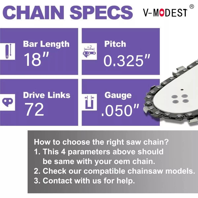 For Husqvarna 3PACK 18''Chainsaw Chain For Husqvarna X-CUT SP33G 445/440/543XP
