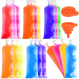FEBSNOW 160 Large Ice Lolly Bags Disposable Ice Popsicle Mold, Freezer Tubes Ice Cream Mold Easy to Fill for Snacks Yogurt Juice Fruit Ice Candy Pops Comes with Funnel (4 x 12 Inch)