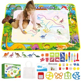 WISESTAR Drawing Sheet, Drawing Sheet, Repeatedly, Water Toy, Water Drawing, Coloring, Dinosaur Figure, Numbers, English, Water Pen, Drawing Tool, Gift, Birthday, Celebration, New Year, Christmas, Clean, Safe, Girls, Boys, Popular, 6 Years Old