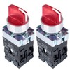 DMWD 2pcs 22mm Latching Selector Switch 110V with Red Light