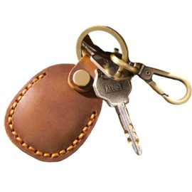 FREESE Men's Keychain, Genuine Leather, Key Case, Strap, IC Chip, Coins, Coin Storage, Design, Key Ring, classic brown