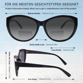 ZONLON 4 Pack Bifocal Sunglasses for Men and Women - Fashionable UV400 Outdoor Safety Glasses, 4 mixed colours