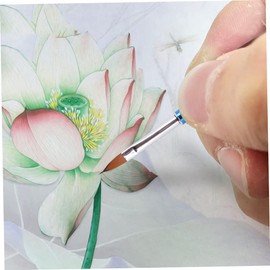 minkissy Nail Carving Pen Set Pcs Crystal Brush Metal Handle Gradient Holder for Home Professional Use