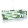 Owpkeenthy Full Size Green Mechanical Gaming Keyboard with Number Pad,