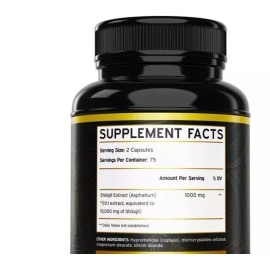 Dorado Pure Shilajit 10000mg 2X150Caps Asphaltum Naturally Occurring Fulvic Acid NonGMO