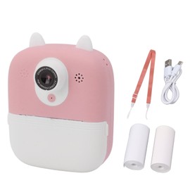 Instant Camera 2.4in HD Kids Digital Instant Camera Dual Lens Instant Print Digital Camera for Home Traveling Pink