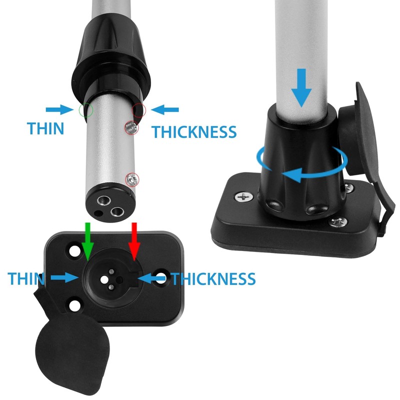 Obcursco 2-Pin Stern Light Socket Plug-in Pole Base for Boat