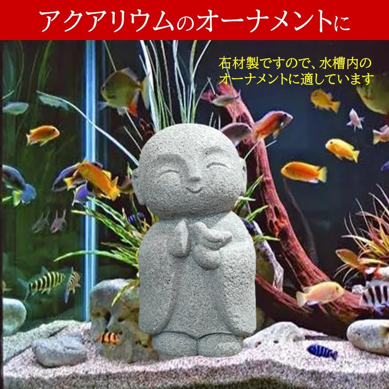 NOELAMOUR Jizo-san Figurine Mini Cute Granite Jizo Healing Buddha Statue
